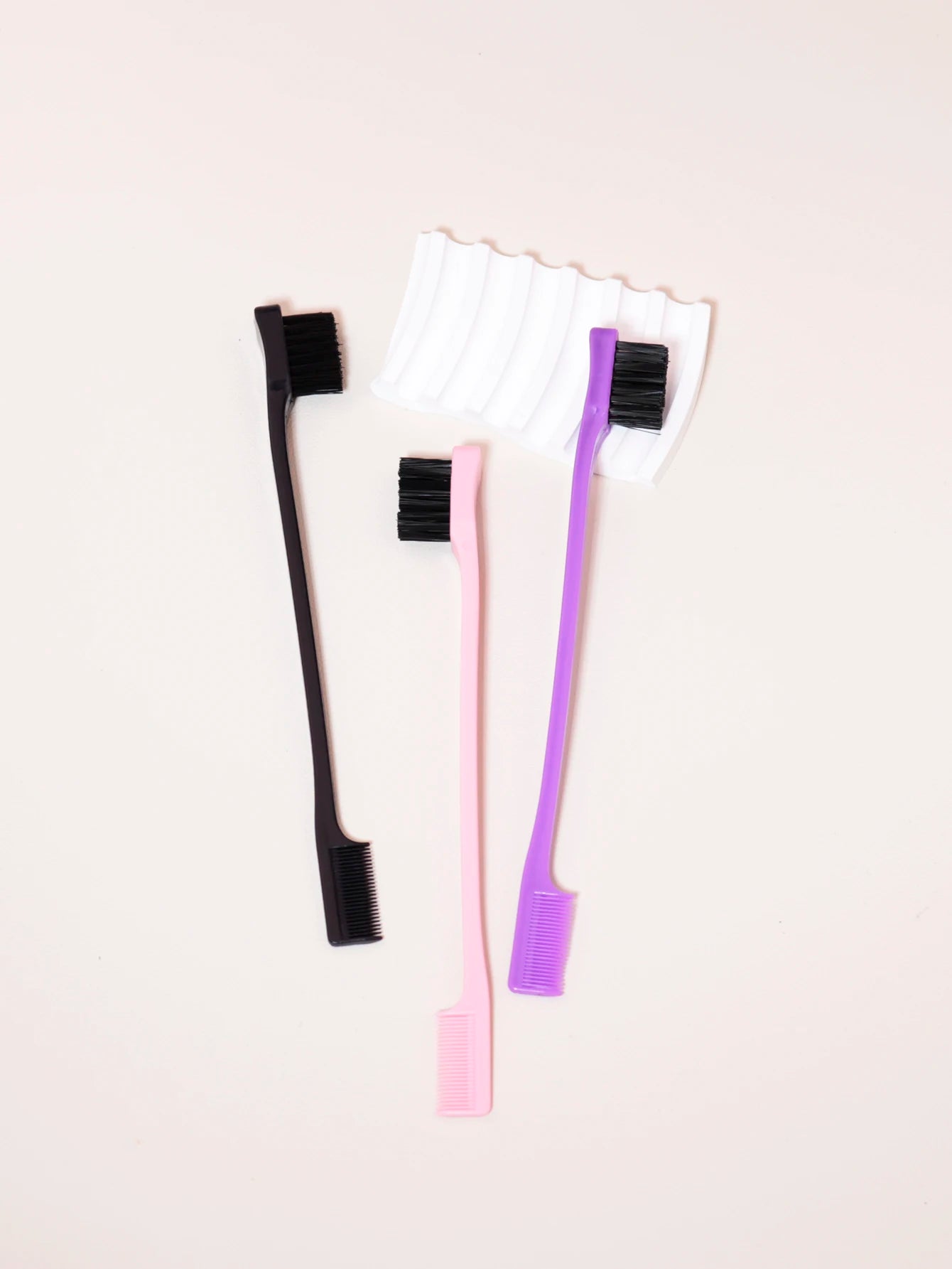 3pcs hair comb eyebrow brush comb double-sided edge control bursh back brush comb, hair styling tool Special for real hair wigs