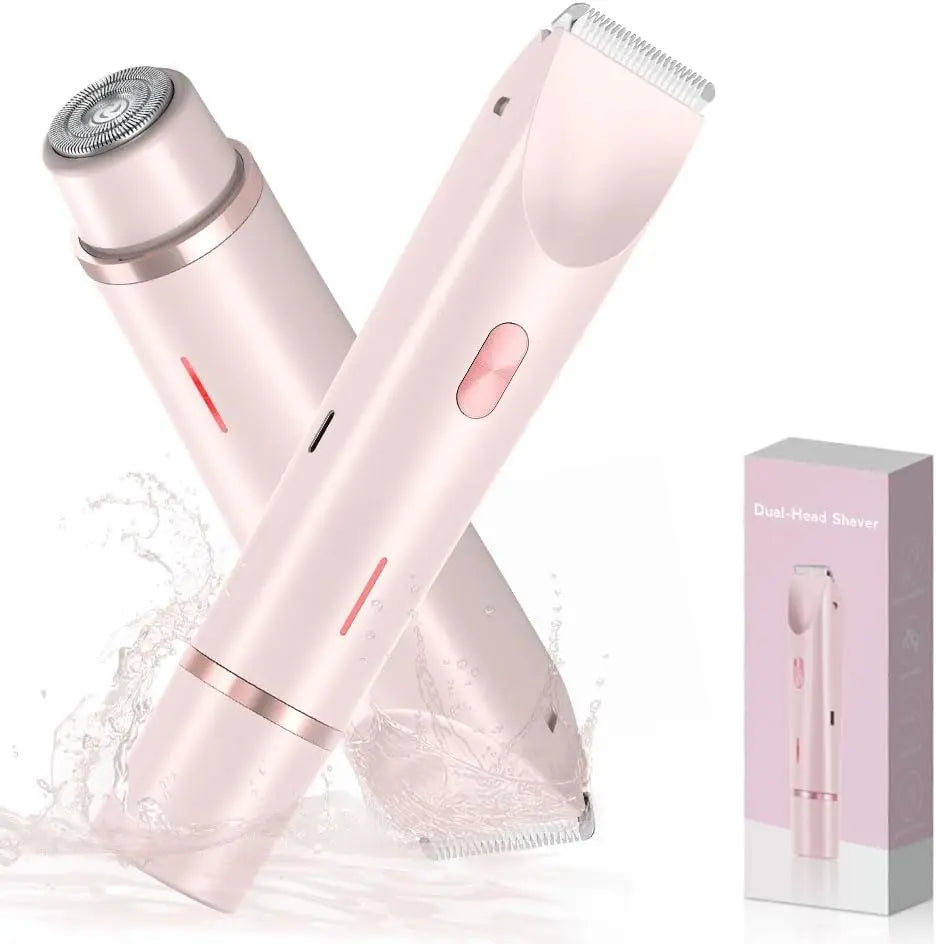 Electric Razor & Bikini Trimmer 2-in-1 Dual Head, Wet & Dry, detachable blade, Smooth painless shaving.