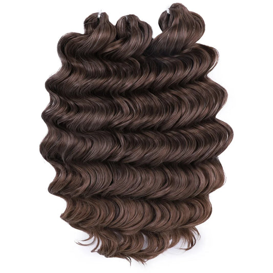 24 Inch Brown Blonde Pink Synthetic Body Loose Deep Wave Braiding Hair Extensions Water Wave Twist Crochet Curly Hair for Women