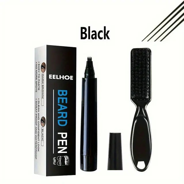 Hot Sale Beard Filling Pen Kit Beard Enhancer Brush Beard Coloring Shaping Tools Waterproof Black Brown Hair Pencil Man Cosmetic