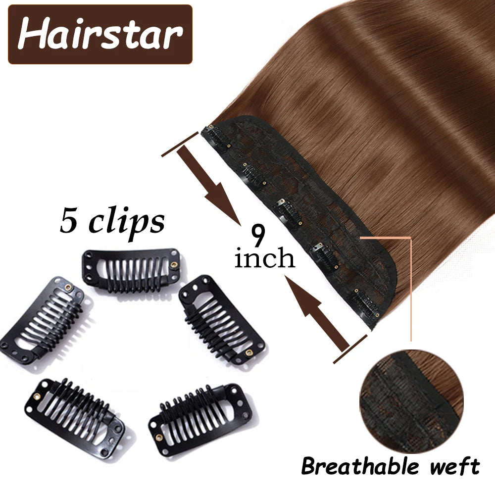 Hairstar 24" Long Straight Curly One Piece 5clips Clip in Hair Extensions synthetic hairpieces for woman