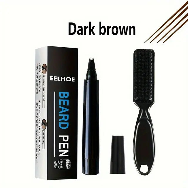 Hot Sale Beard Filling Pen Kit Beard Enhancer Brush Beard Coloring Shaping Tools Waterproof Black Brown Hair Pencil Man Cosmetic