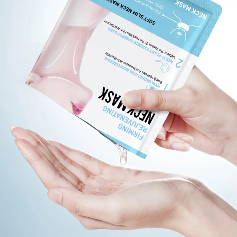 SADOER Hyaluronic Acid Neck Mask – Collagen Firming & Brightening (10pcs) Nourish & firm your neck with SADOER hyaluronic acid masks.