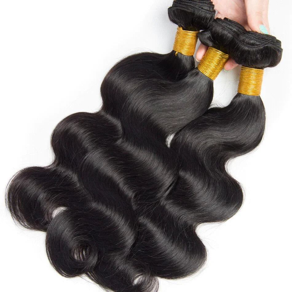 30 Inch Body Wave Bundles 12A Brazilian Human Hair Weave Bundles 1/3/4 PCS Remy Hair Extensions For Women Natural Black 100g/PCS