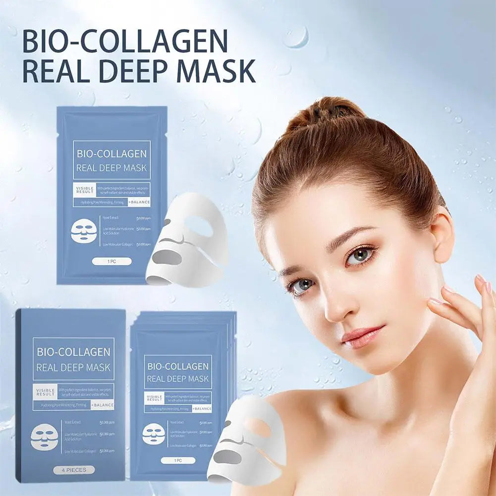 Bio Collagen Real Deep Mask Shrink Pores Deep Hydrating Overnight Face Mask Moisturizing Refreshing Brightening Face Skin Care