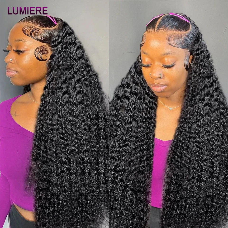 Deep Curly Invisiable HD Full Lace Frontal Only Baby Hair PrePlucked 5x5 6x6 HD Lace Closure Melt Skins Virgin Raw Human Hair