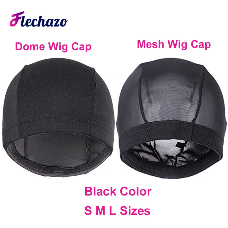 5 Pcs Durable Dome Wig Cap Breathable Mesh Wig Cap for Making Wigs Black Weaving Cap Elastic Hairnets Wig Caps for Women S M L