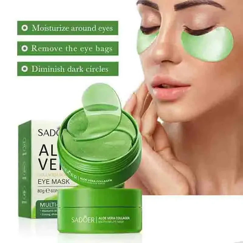 Aloe Vera Collagen Eye Masks – Anti-Wrinkle & Hydrating, 60pcs Reduce dark circles & puffiness with collagen-rich aloe vera eye patches.