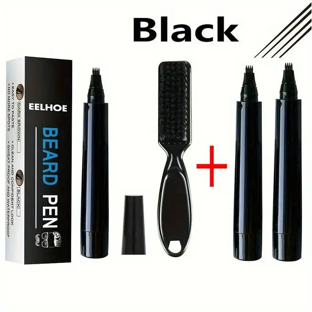 Hot Sale Beard Filling Pen Kit Beard Enhancer Brush Beard Coloring Shaping Tools Waterproof Black Brown Hair Pencil Man Cosmetic