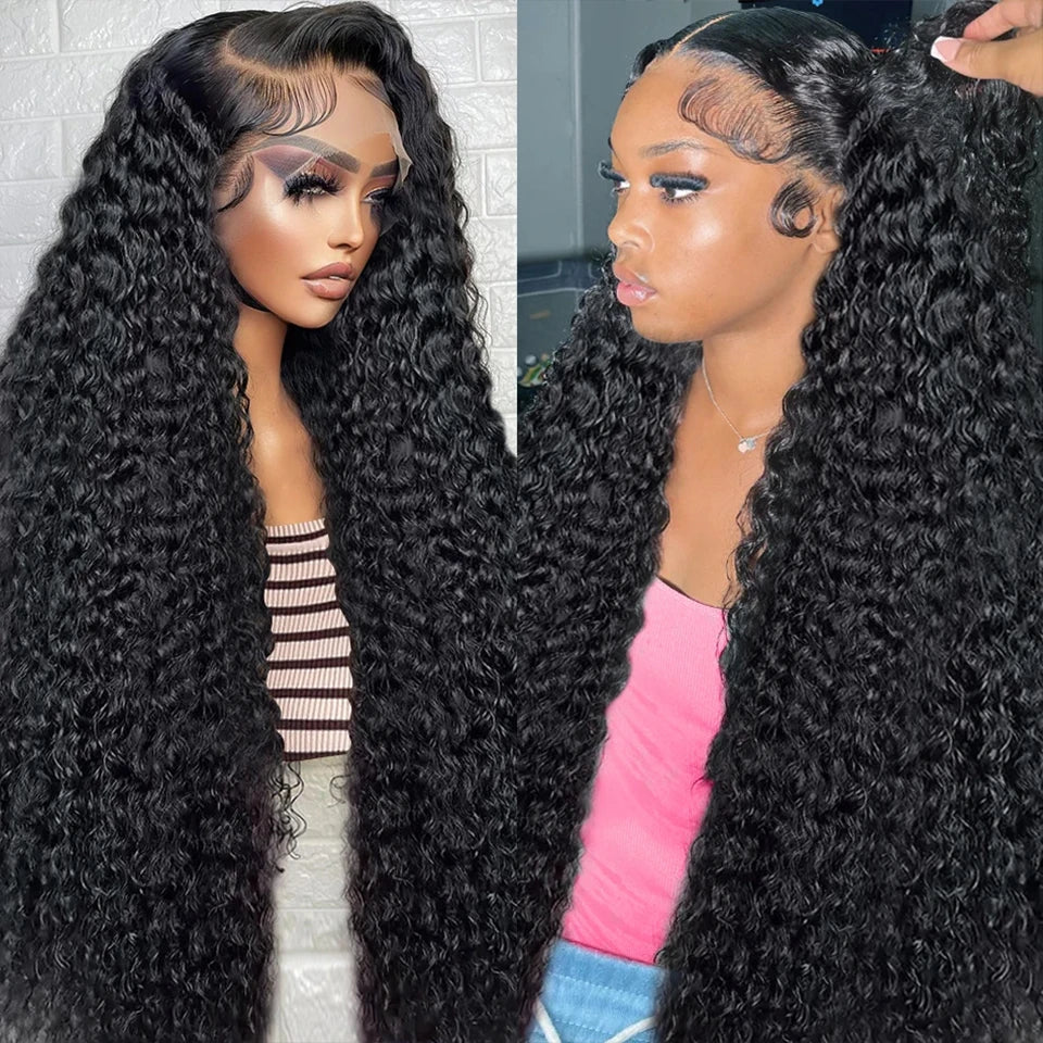 Deep Curly Invisiable HD Full Lace Frontal Only Baby Hair PrePlucked 5x5 6x6 HD Lace Closure Melt Skins Virgin Raw Human Hair