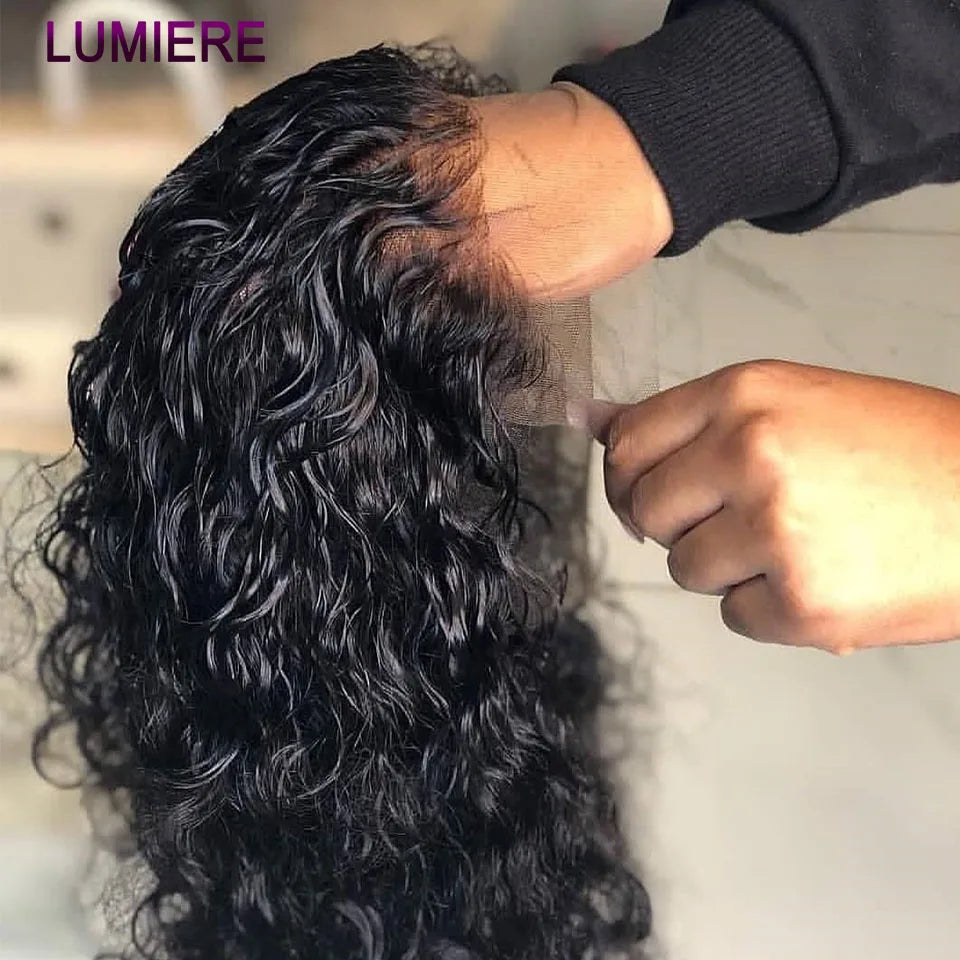 Deep Curly Invisiable HD Full Lace Frontal Only Baby Hair PrePlucked 5x5 6x6 HD Lace Closure Melt Skins Virgin Raw Human Hair