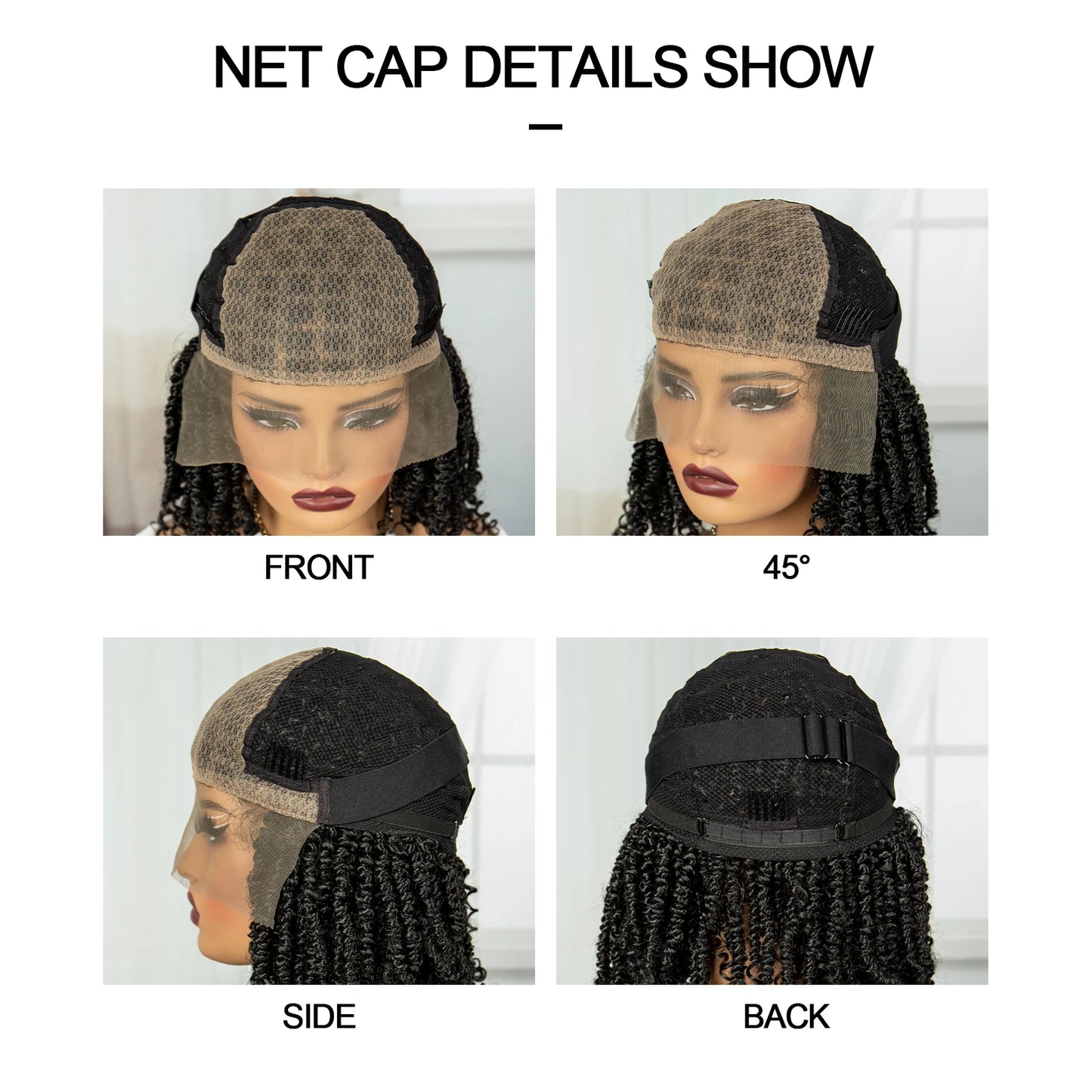 Knotless Box Braided Wigs Short Twist Braided Bob Wigs Synthetic Lace Front Braids Wigs with Curly Ends Handmade Braided Wigs