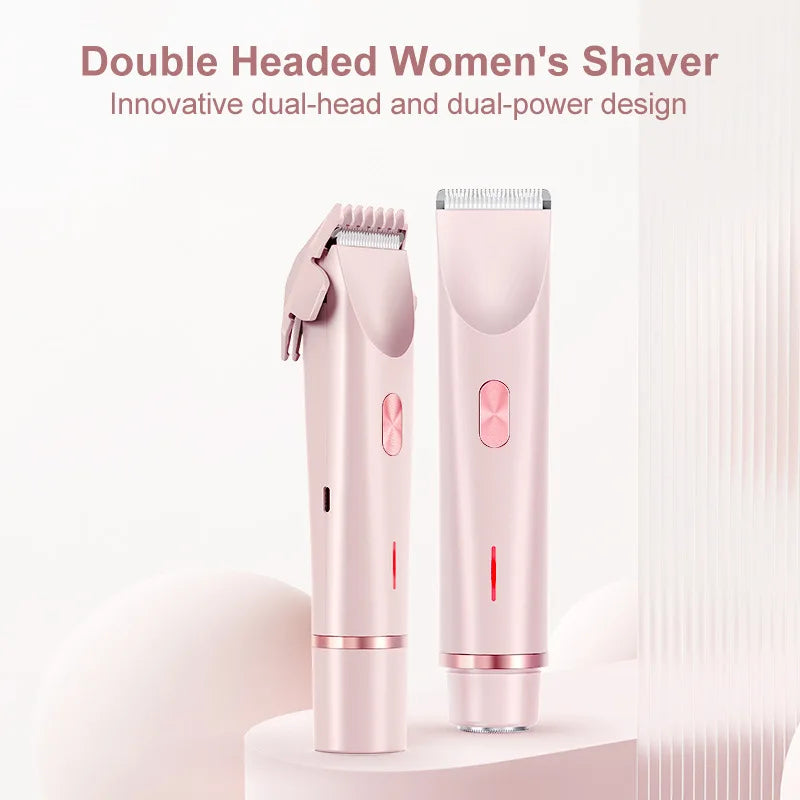 Electric Razor & Bikini Trimmer  2-in-1 Dual Head, Wet & Dry, detachable blade, Smooth painless shaving.