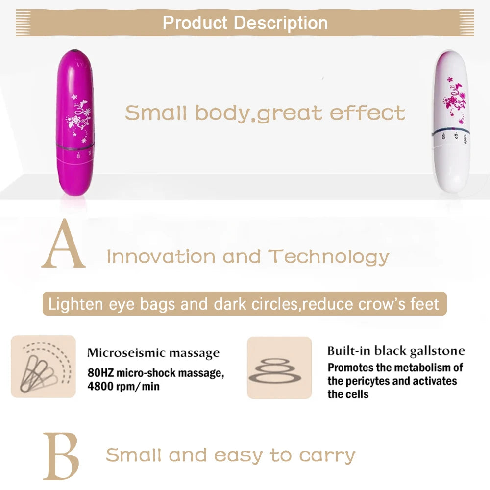 Mini Eye Massager – Anti-Wrinkle & Dark Circle Relief, Erase fatigue & puffiness Smooth wrinkles & brighten eyes effortlessly.