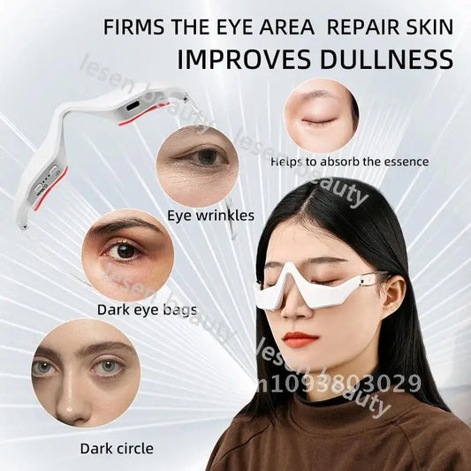 Red Light Anti-Aging Therapy - EMS Eye Beauty Device, Advanced EMS reduce wrinkles, dark circles & boost collagen naturally.